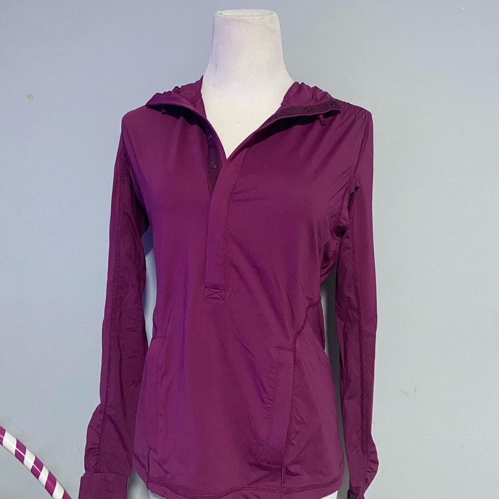 Athleta Deep Plum Hooded Pullover